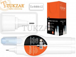 Канцелярия Корректирующая ручка TUKZAR, 7 мл., с металлическим наконечником. Упаковка - картонная коробка.