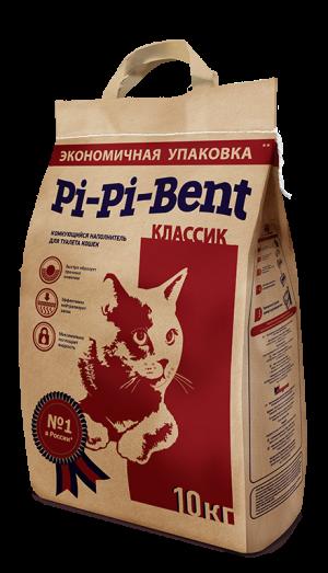 Наполнитель комкующийся для туалета кошек "Pi-Pi Bent Классик" крафт-пакет 10 кг