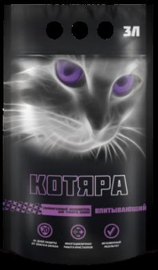 Наполнитель силикагелевый  для туалета кошек "Котяра силикагелевый" п/м пакет 3 л