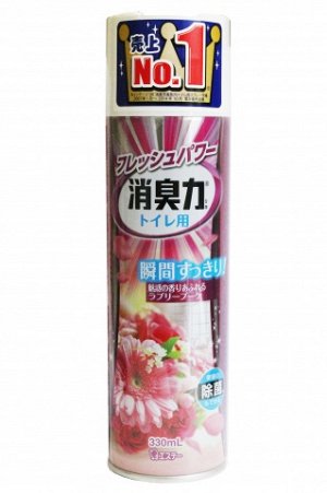 ST SHOSHU RIKI Освежитель воздуха для туалета (розовый букет), 330мл