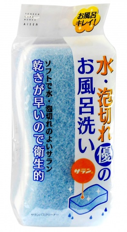 AISEN Ароматизированная губка для чистки ванн с антибактериальной обработкой и защитой от неприятного запаха (среднежесткая, гол