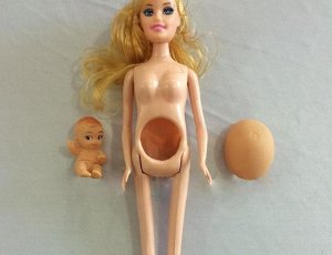 Кукла беременная с малышом в животике