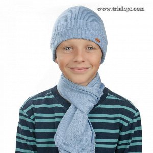 Шапка+шарф Вязка:  одинарная,
Подкладка:  флис,
Состав:  50% cotton 50% acryl

Шарф:  12*110 см.