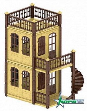 АНп13 591/1--Домик для кукол "Замок Принцессы" 2 этаж, бежевый
