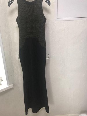 Платье черное с люрексом