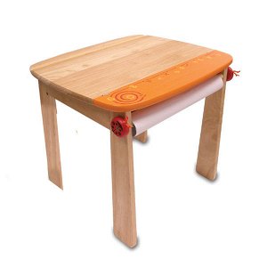 Стол для рисования оранжевый с держателем для рулона бумаги