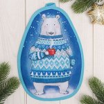 Прихватка &quot;Полярный медведь&quot; 16,9*23,7 см,  35% хл, 65% п/э, ватин 250г/м2   2377467