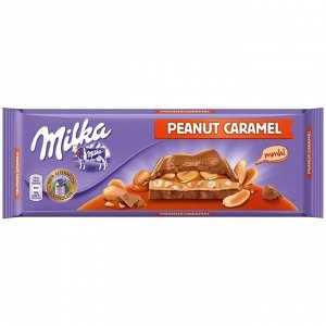 Шоколад Спешите заказать гигантскую плитку молочного шоколада Milka Peanut Caramel прямо сейчас. Не оттягивайте минуты блаженства