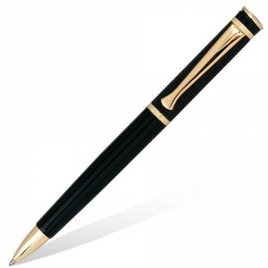 Ручка подарочная шариковая BRAUBERG "Perfect Black", корпус черный, узел 1 мм, линия письма 0,7 мм, синяя