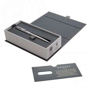 Ручка шариковая PARKER Sonnet Steel Slim CT, тонкий корп.сер