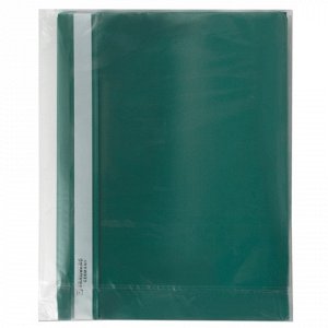 Скоросшиватель пластиковый BRAUBERG зеленый, 220414