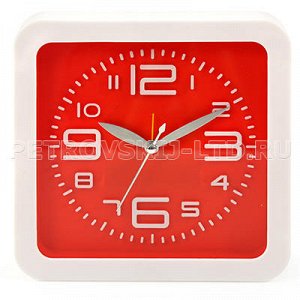 1102ly-9 63275 - Часы-будильник "Фортуна" 15х15см мягкий ход, пластм., цвета микс (Китай). Часы - незаменимый элемент любого интерьера, необходимы дома, на даче, в офисе, кафе и ресторанах!