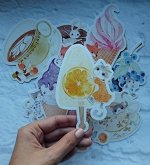 Открытка одинарная Животные и сладкое.