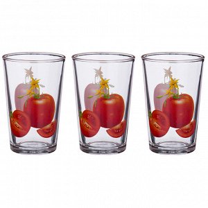 Набор стаканов из 3 шт."томаты" 200 мл.(кор=12набор.)