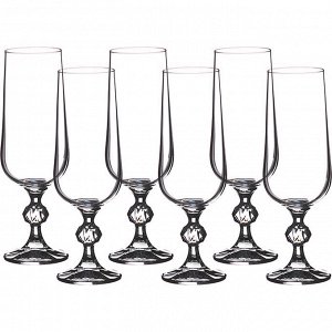 Набор бокалов для шампанского из 6 шт. "клаудия" 180 мл. высота=17 см.