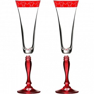 Набор бокалов для шампанского из 2 шт. "love" 180 мл. высота=25 см. (кор=1набор.)