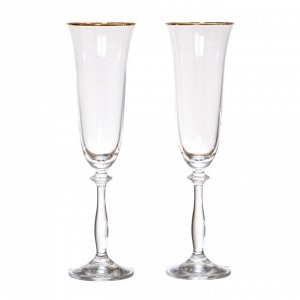 Набор бокалов для шампанского из 2 шт."анжела" 190 мл. высота=25 см. (кор=1набор.)