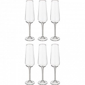 Набор бокалов для шампанского из 6 шт. "амундсен" 220 мл. высота=26,5 см.