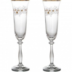 Набор бокалов для шампанского из 2 шт."рождественский" 190 мл..высота=25 см.