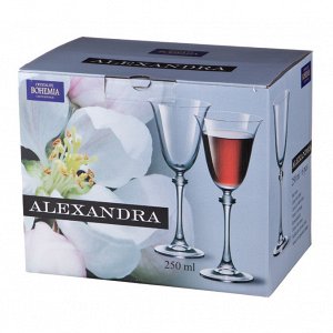 Набор бокалов для вина из 6 шт. "александра" 250 мл.высота=22,5 см.
