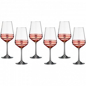 Набор бокалов для вина "wellness" (gold & red) 450 мл.высота=23 см.
