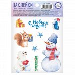 Наклейка декоративная светящаяся в темноте &quot;Снежные приключения&quot;, 14,8  х 10,5 см   2313559