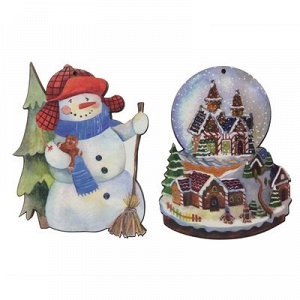 Новогодний набор подвесок "Снеговик и Снежный шар"