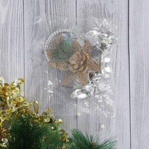 Украшение новогоднее "Колокольчики-ромбики с цветком" 11*30 см
