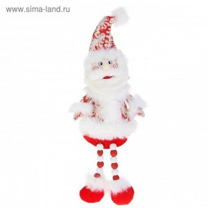 Мягкая игрушка "Дед Мороз" (кружевной, красный, ножки-бусины)