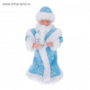 Снегурочка в голубой шубке со снеговиками (рус.мел) 23 см