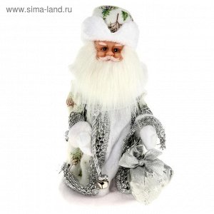 Дед Мороз, серебристая шуба, русская мелодия