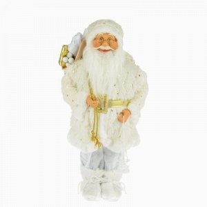 Дед Мороз, в белой шубке, с подарками