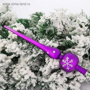 Наконечник 27*6 см матовый снежинка фиолетовый