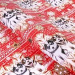 Бумага упаковочная глянцевая &quot;Новогодние хаски&quot;,70х100 см