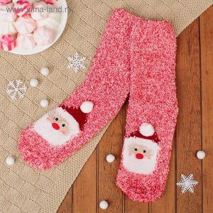 Носки детские махровые "Дед Мороз", размер 19-23, цвет красный/белый   2362923