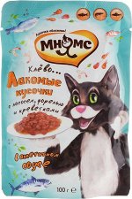 Мнямс паучи для взрослых кошек Рыбный фестиваль (лосось, креветки, форель) 100 г