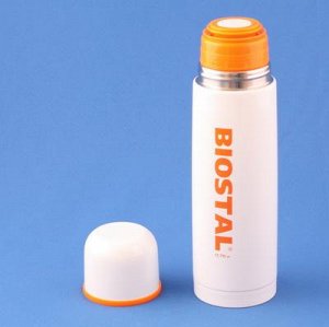 Термос 0,75л узкое горло с кнопкой [BIOSTAL] Красный