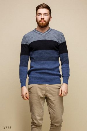 Мужской пуловер Хабр голубой темный синий