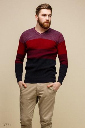 Мужской пуловер Хабр бордовый синий