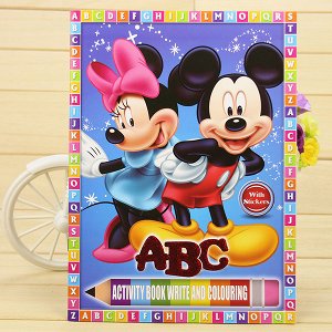 ABC Микки Книжка с наклейками и раскрасками,26*19см