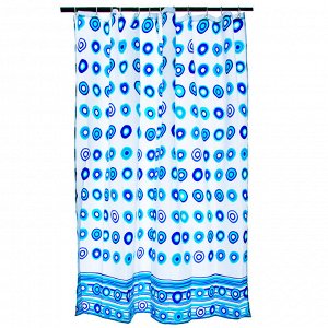 VETTA Шторка для ванной, ткань полиэстер с утяжелит, 180x180см, "Голубая галька", Дизайн GC