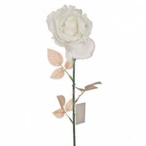 Изделие декоративное "роза" длина=48 см. белый (кор=100шт.)