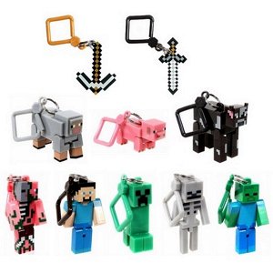 Фигурка брелок "Minecraft Hangers" в ассортименте 10 шт серия 1 (5-7см)