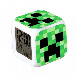 Часы настольные пиксельные с подсветкой "Creeper"