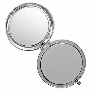 Зеркальце подарочное круглое, d7см, нерж.сталь, "Радость", цвет серебро
