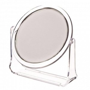 Зеркало настольное круглое, d14см, пластик прозрачный