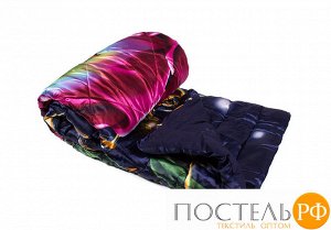 Одеяло шерстяное атласное «Алый цветок» 140х205 см.