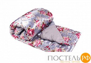 Одеяло шерстяное атласное «Россыпь роз» 140х205 см.