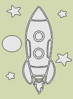 Трафарет A5 &quot;Ракета2&quot;