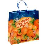 Пакет подарочный пластик &quot;Мандарины&quot;